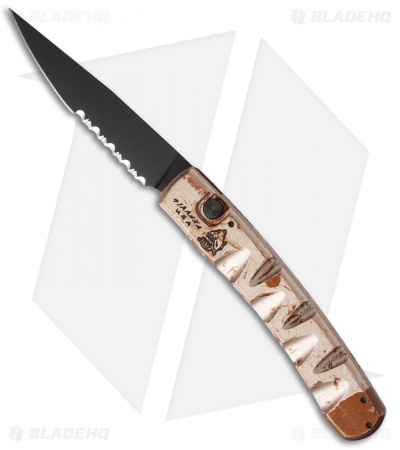 Piranha Virus Automatic Knife Desert Camo Aluminum (3.25" Black Serr)