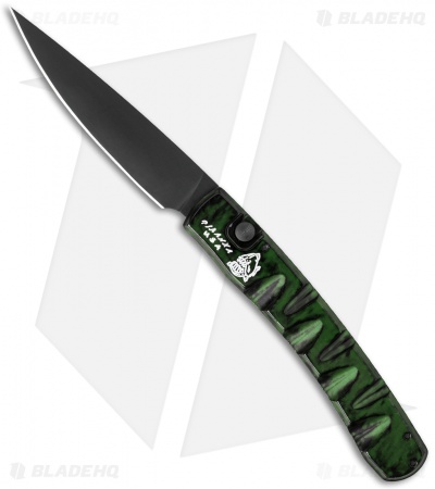 Piranha Virus Automatic Knife Green Tactical (3.25" Black)