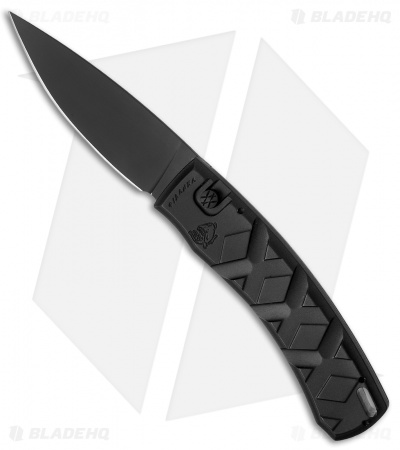 Piranha X Automatic Tactical Knife Black Aluminum (3.3" Black 154CM)