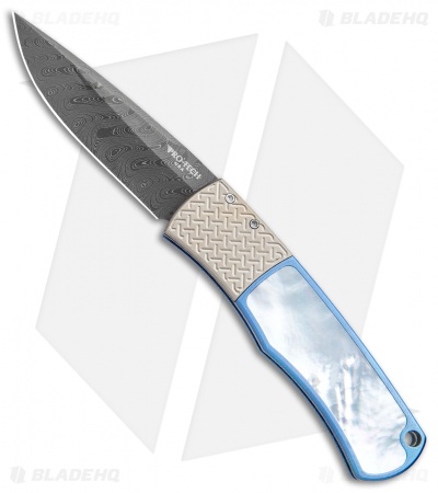 Pro-Tech Custom BR-1 Magic "Whiskers" Automatic Knife Ti/MOP (Damascus)