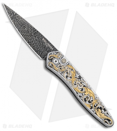 Pro-Tech Newport Diamond Ultimate Custom Knife Hand Engraved (3" Damascus)