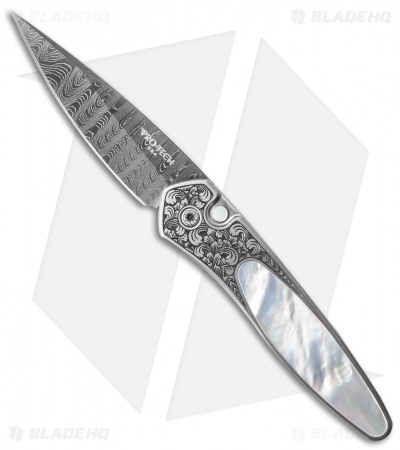 Pro-Tech Ultimate Custom Newport Knife Mother of Pearl (3" Damascus)
