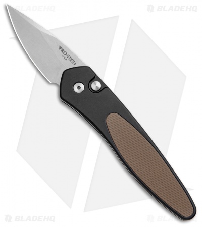 Pro-Tech Half-Breed Automatic Knife Brown G-10 (1.95" Stonewash Plain) 3640-Brn