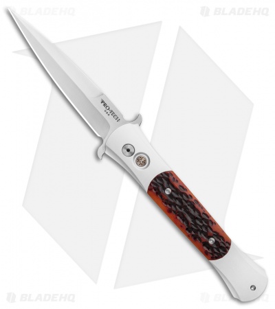 Pro-Tech Large Don Silver Automatic Knife Jig Bone (4.5