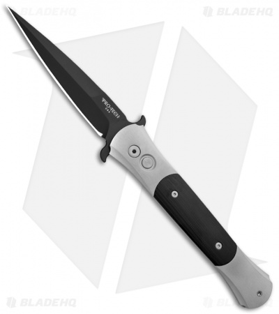 Pro-Tech Large Don Silver Automatic Knife Black G10 (4.5" Black) 1918