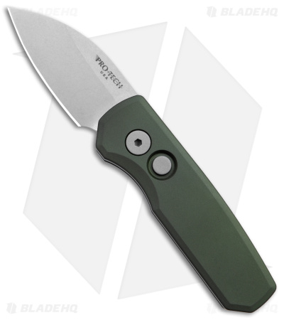 Pro-Tech Runt 5 Wharncliffe Automatic Knife Green (1.9" Stonewash)