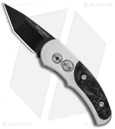 Pro-Tech Runt J4 Tanto Automatic Knife Marbled Carbon Fiber (1.94