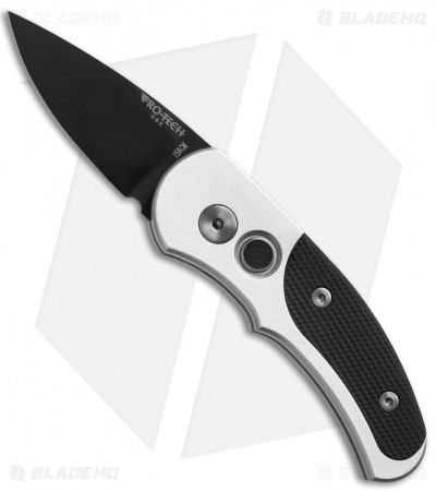 Pro-Tech Runt J4 Automatic Knife Silver / Black G-10 (1.94" Black) 4401