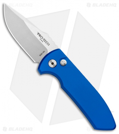 Pro-Tech Les George SBR Automatic Knife Blue Aluminum (2.6" Stonewash)
