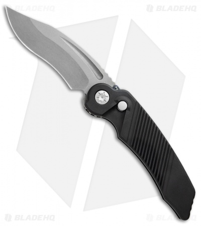 Rat Worx MRX Lightweight Recurve Automatic Knife Black (3.6" Stonewash ) 22210