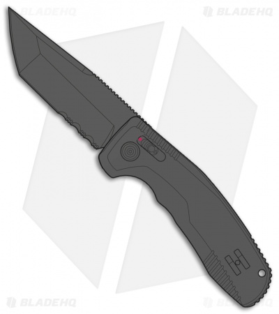 SOG Knives SOG-TAC AU Tanto Automatic Knife Black Aluminum (3.4" Black Serr)