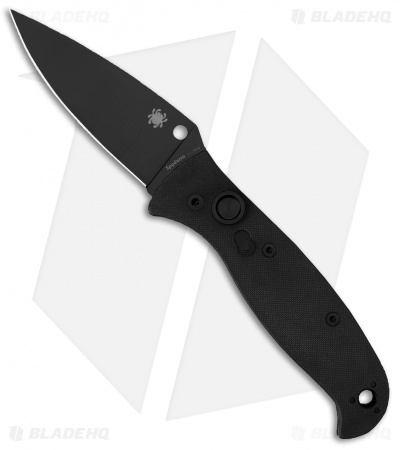 Spyderco Autonomy 2 Automatic Knife Black G-10 (3.5" Black Full Serr LC200N)