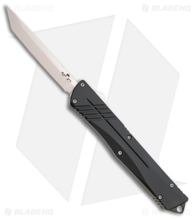 Bear OPS Double Clutch V Tanto D/A OTF Auto Knife Black Aluminum (3.5