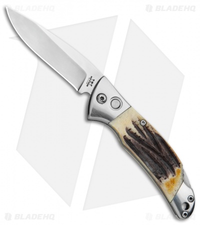 Bear and Son Automatic Lockback Knife  India Stag   (2.75" Satin)
