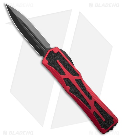 Heretic Knives Colossus D/E OTF Automatic Knife Red (3.5" Black DLC)