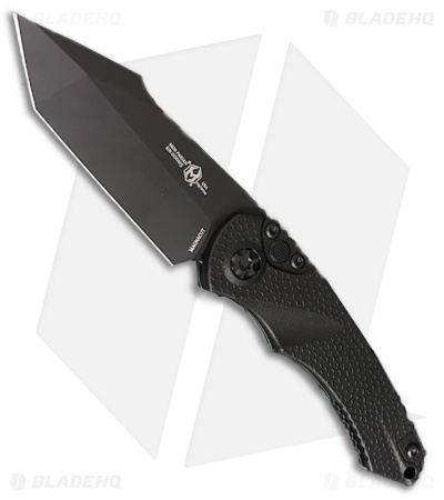 Heretic Knives Mini Pariah Tanto Automatic Knife Black Polymer (3.3" Black)