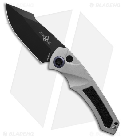 Heretic Knives Pariah Automatic Knife Blizzard Worn w/ Blue (3.75" Black)