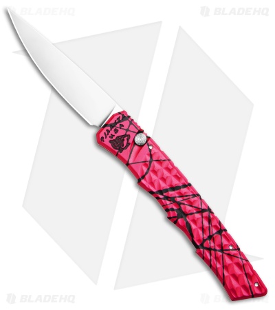 Piranha Crossfire Automatic Knife Pink Aluminum (3.1" Mirror) P-23PK
