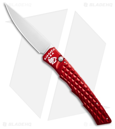 Piranha Crossfire Automatic Knife Red Aluminum (3.1" Mirror) P-23R