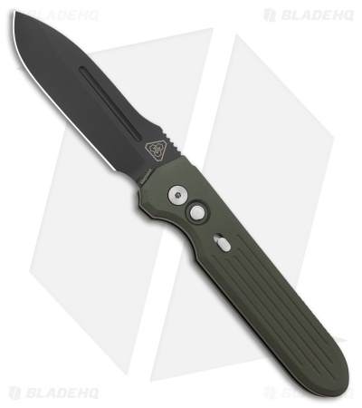 Pro-Tech + PDW Invictus MagnaCut Automatic Knife Green Al (3.5" Black)