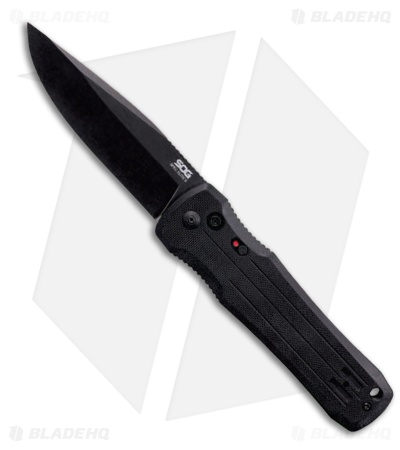 SOG Spec Elite II Drop Point Automatic Knife Black G-10 (4" Black)