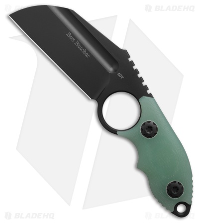 Andre de Villiers Box Butcher Fixed Blade Knife Jade G-10 (3.75" Black)