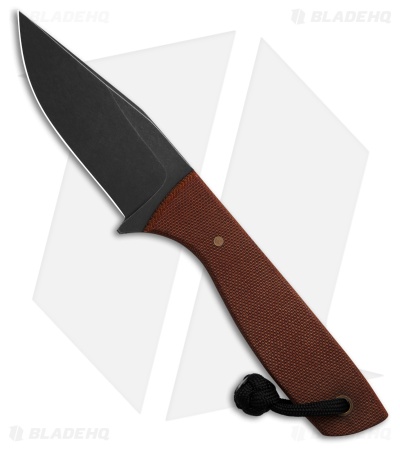 Auxiliary Manufacturing Runt XL Fixed Blade Knife Brown Mircarta (3" Black SW)