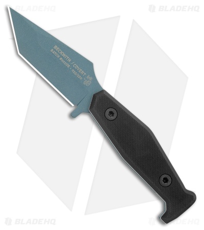 Fisher Blades Beckwith/Covert Unicorn Fixed Blade Knife Black G-10 (3.1" Blue)