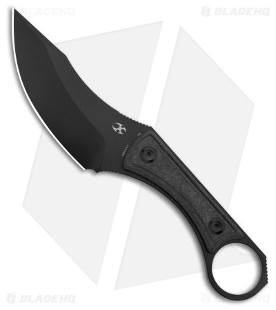 Kansept Niko Fixed Blade Knife Black Twill Carbon Fiber (3.5" Black) G004A1