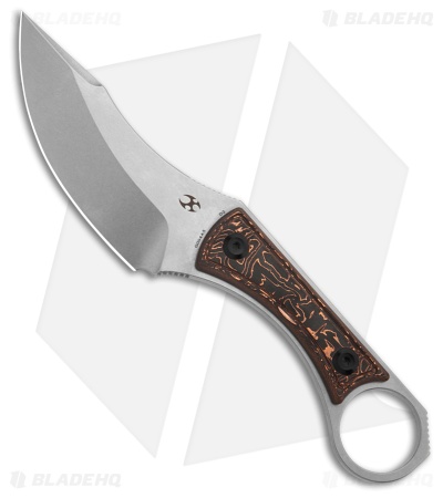 Kansept Niko Fixed Blade Knife Copper Carbon Fiber (3.5" Stonewash) G004A5