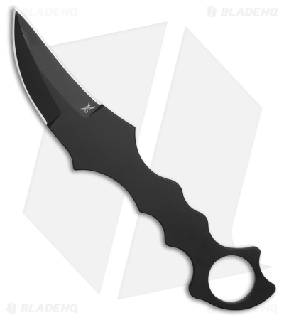 Stroup Knives Arctic Fox Karambit D/E Fixed Blade Knife Black (2.625" Black)