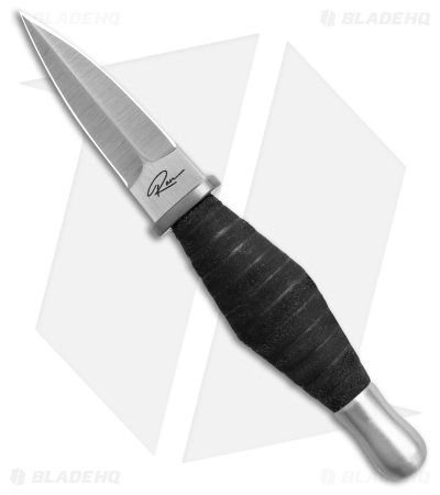 Supercar Ron Mini Stiletto Fixed Blade Knife Stacked Leather (2.25" Satin)