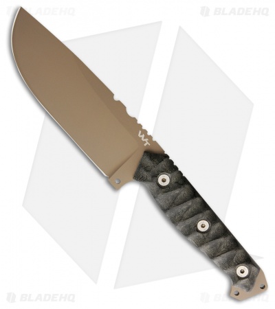 Wander Tactical Megalodon 1.0 Fixed Blade Knife Black Micarta (5.625" FDE)