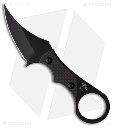 Mantis Sabot II Fixed Blade Karambit Knife Black Carbon Fiber (2.7" Black)