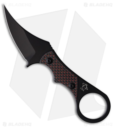 Mantis Sabot III Fixed Blade Karambit Knife Black/Red Twill CF (2.7
