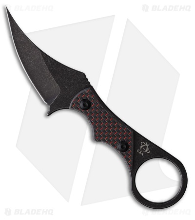 Mantis Sabot III Fixed Blade Karambit Knife Black/Red Twill CF (2.7" Black SW)