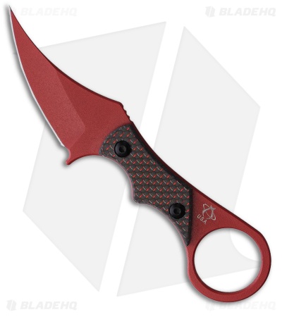 Mantis Sabot IV Fixed Blade Karambit Knife Black/Red Twill CF (2.7" Red)
