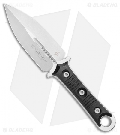 Microtech Borka SBD Dagger Fixed Blade Knife Black G-10 (4.4" Stonewash)