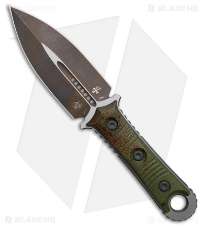 Microtech Borka SBD Fixed Blade Knife Signature Series Outbreak (4.4" Green)
