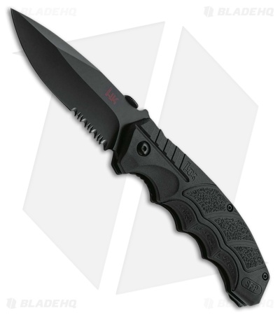 HK SFP Tactical Folder Liner Lock Knife Black Polypropylene + TPR (3.6" Black)