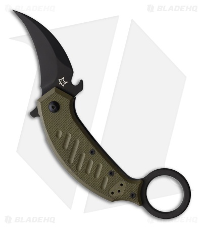 Fox Knives Fox Pikal Liner Lock Knife OD Green G-10 (2.36" Black)