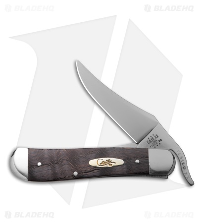 Case Pocket Knife Black Curly Oak Wood RussLock (71953L SS) 14002
