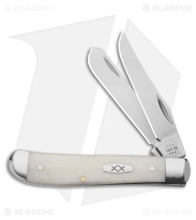 Case Mini Trapper Knife 3.5"  White Smooth Natural Bone (6207 SS) 13313