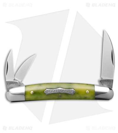 GEC #62 Farm & Field Pocket Carver Knife Smooth Green Banana Bone (2" Satin)