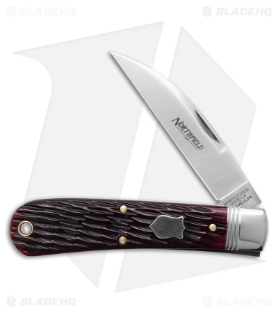 GEC Northfield Black Plum Jigged Bone Pocket Knife (3" Satin)