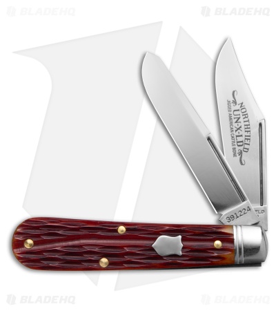 GEC Northfield Indian Paintbrush Worm Groove Jigged Bone Knife(2.7" Satin)