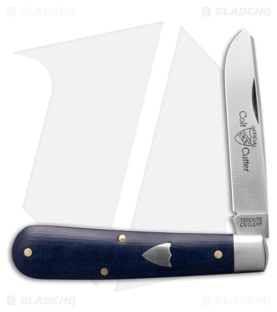 GEC Tidioute Cutlery Colt Cutter Jack Knife 3.5" Blue Linen Micarta 394124