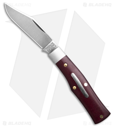 GEC #22 Tidioute Cutlery Magnum Red Stone ESPL Clip Point Knife (2" Satin)