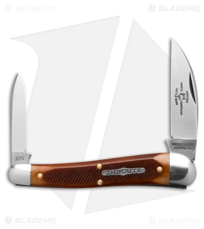 GEC Tidoute Cutlery #38 Campfire Whittler Burnt Orange Sawcut Bone (2.4" Satin)