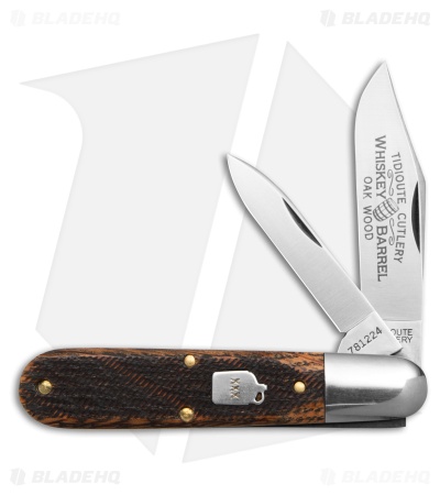 GEC Great Eastern Cutlery Bullet End Sawcut Whiskey Barrel Oak Knife 3.6" 781224